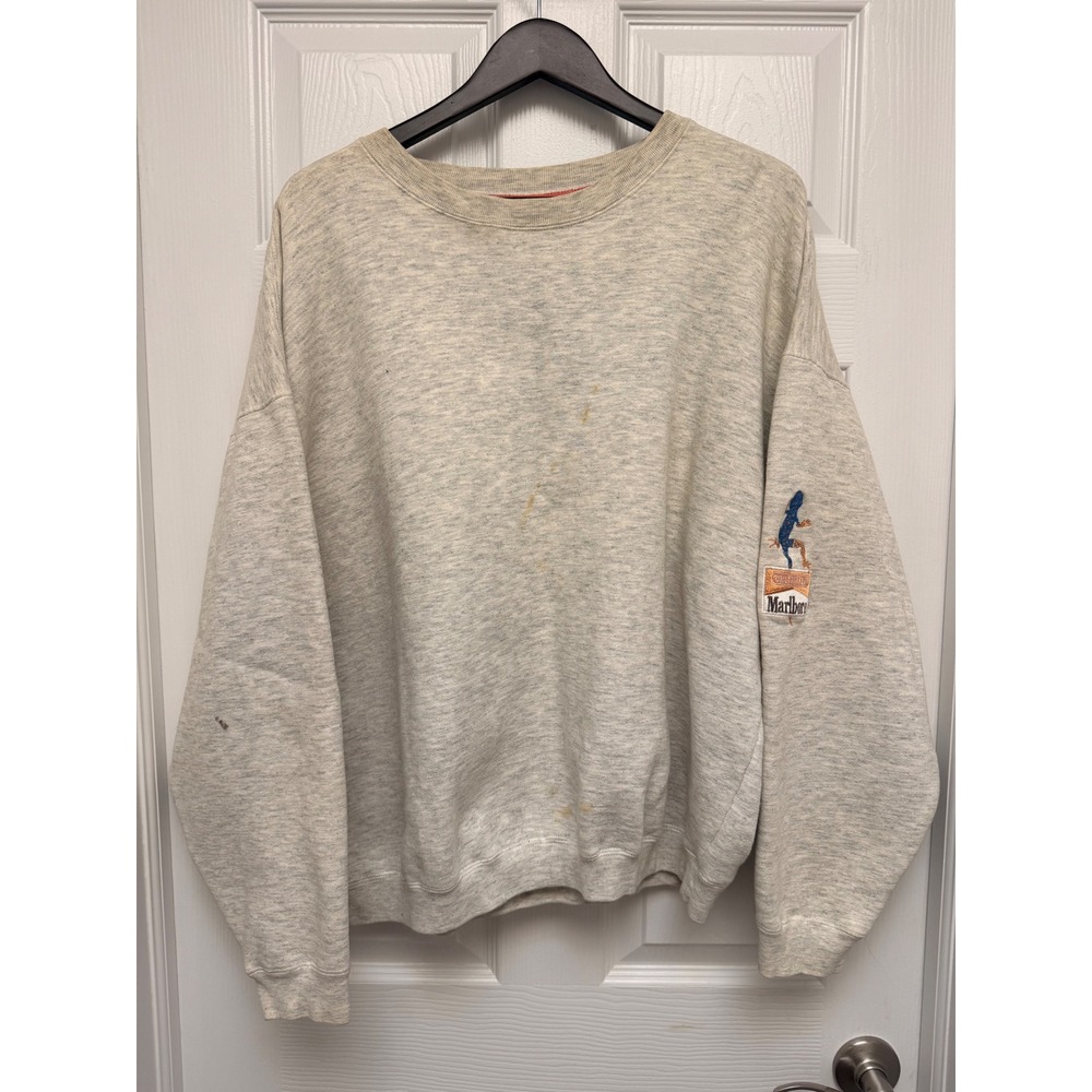 Vintage Marlboro Unlimited Gecko Embroidered Sweatshirt Gray XL 90s Crewneck